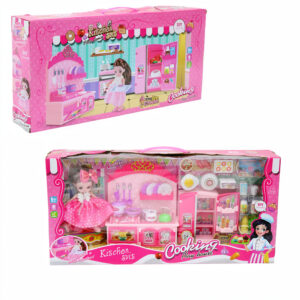 Doll with Kitchen Set